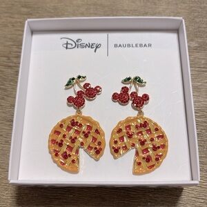 BaubleBar Mickey cherry pie earrings NEW